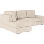 Voir la diapositive 5 : LOUNGITUDE Canapé d'angle gauche 3 places convertible ADEN avec coffre en velours côtelé - Beige - L246 x P174 x H96cm - LOUNGITUDE