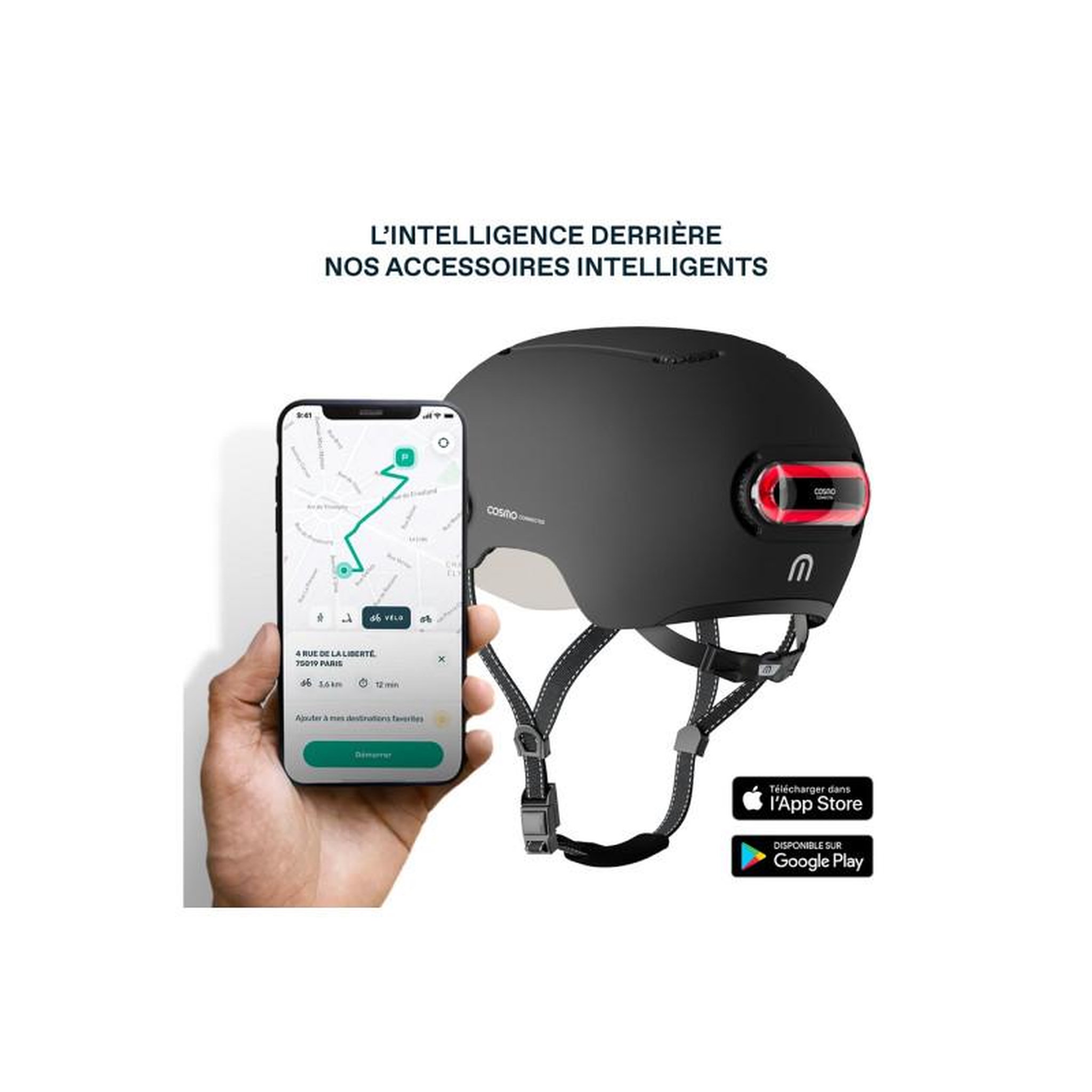 Voir la diapositive 4 : COSMO CONNECTED Casque vélo Cosmo Connected Fusion Bleu Marine Métallisé