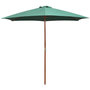 Voir la diapositive 1 : VIDAXL Parasol avec poteau en bois 270 x 270 cm Vert