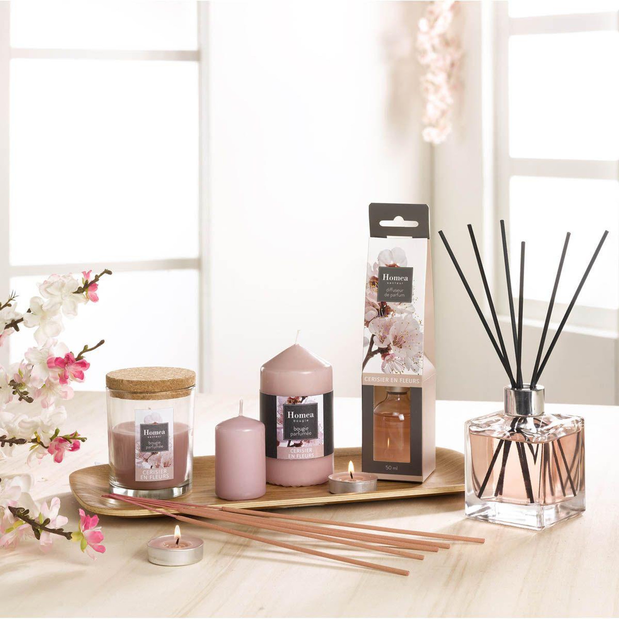 Voir la diapositive 2 : HOMEA Diffuseur de parfum  essentiel ii  170ml cerisier en fleurs