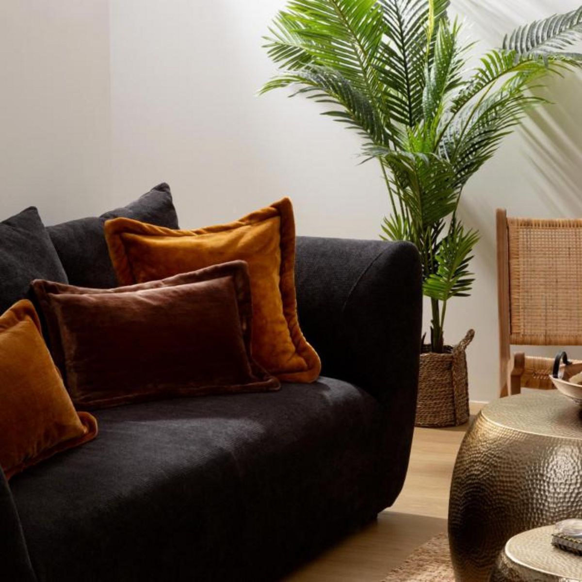 ATMOSPHERA Coussin Déco Flanelle  Cuddly  38x58cm Marron