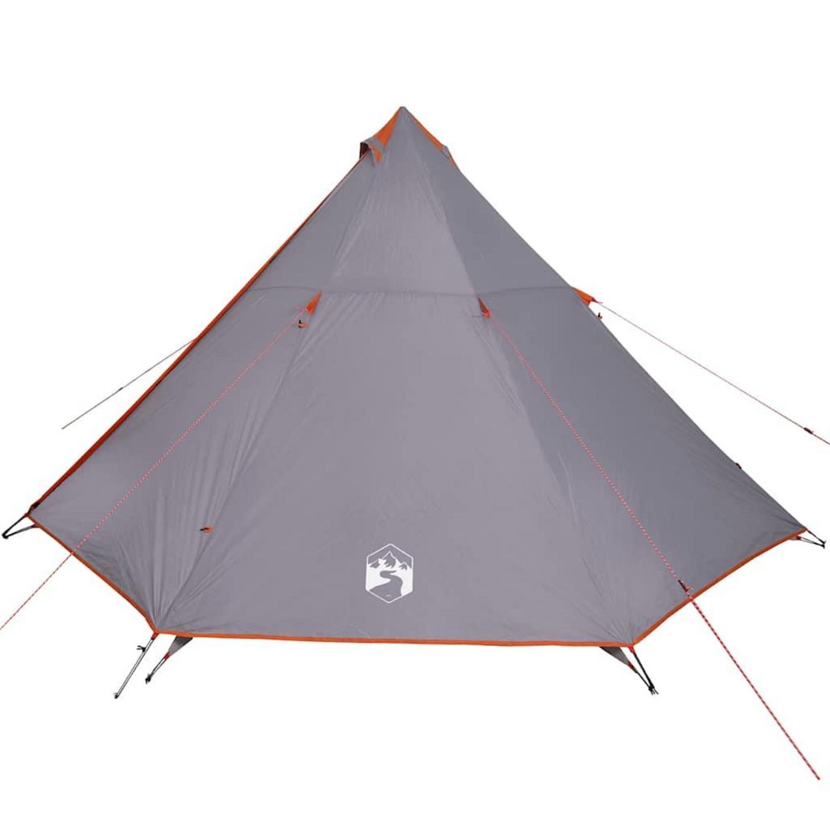 VIDAXL Tente familiale tipi 8 personnes gris et orange impermeable