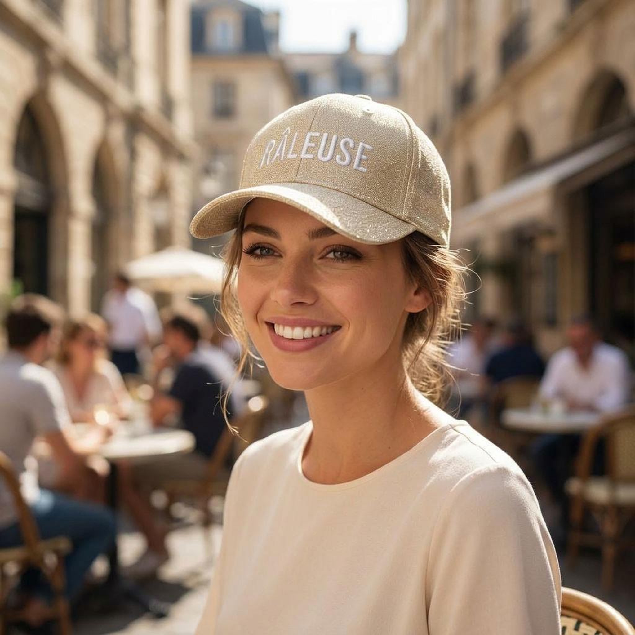 Voir la diapositive 5 : OZABI OZABI Lot 2 Casquettes Pailletées Femme – Message Brodé Fantaisie Humoristique