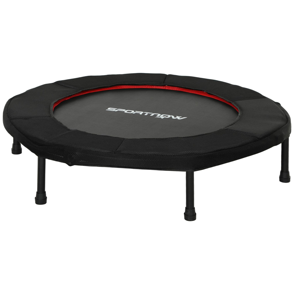 HOMCOM Trampoline fitness dia. 102 cm antidérapant acier tissu noir rouge