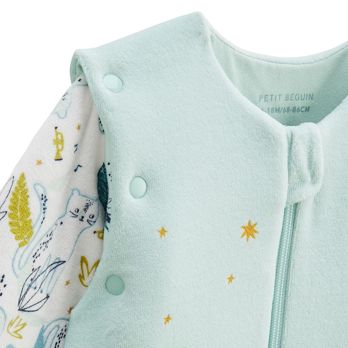 Petit Béguin Turbulette TOG 2,5 en velours avec manches amovibles et jambes séparables Oscar