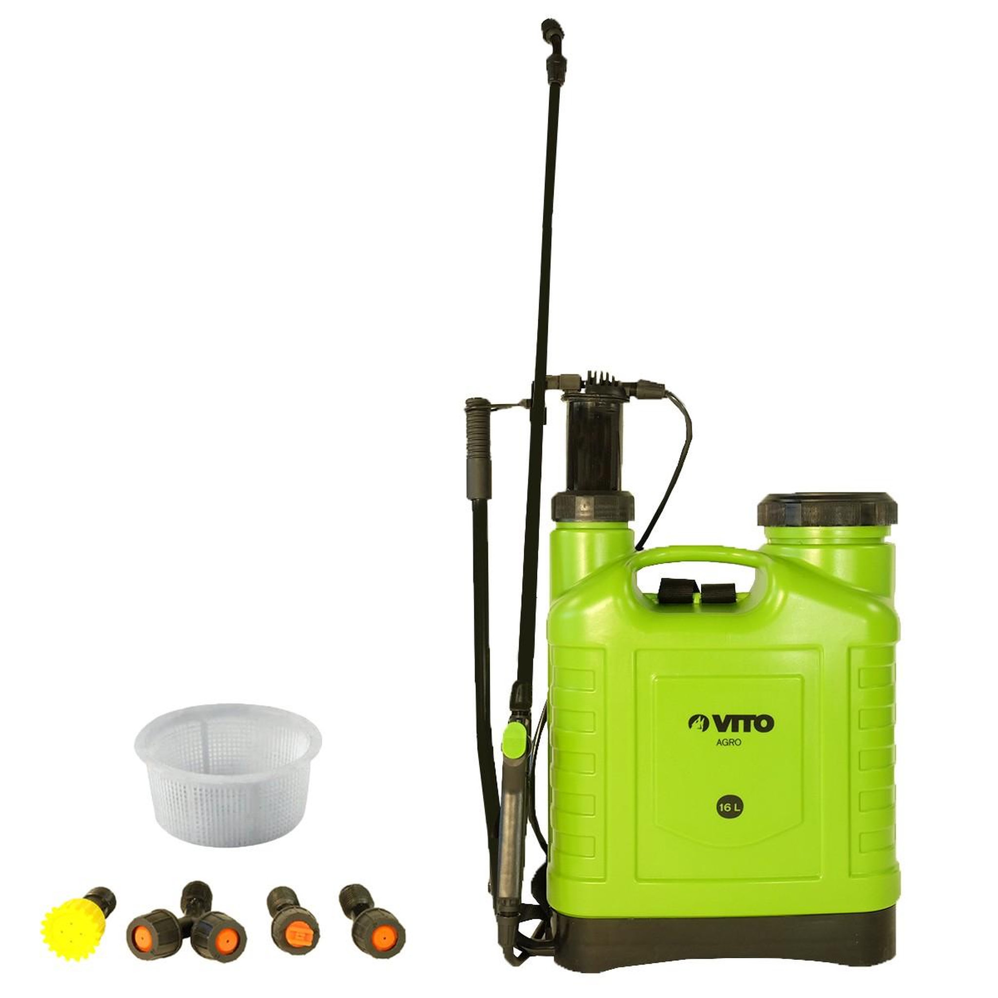 VITO Garden Pulvérisateur à main 16l spray et jet végetaux accessoires 3 buses jardin, potager, toiture vito