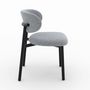 Voir la diapositive 6 : Rendez vous déco Lot de 2 chaises en tissu gris clair chiné et pieds en métal noir - Nao