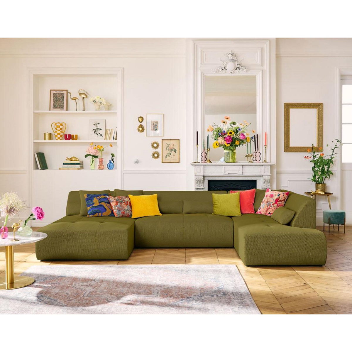 LISA DESIGN Onyx - canapé panoramique modulable d'angle droit - 7 places - en tissu mailles 3d