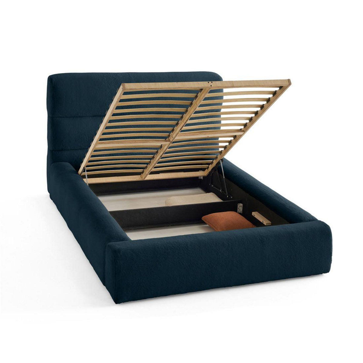 LISA DESIGN Sunset - lit coffre - 140x190 cm - sommier inclus - en fausse fourrure