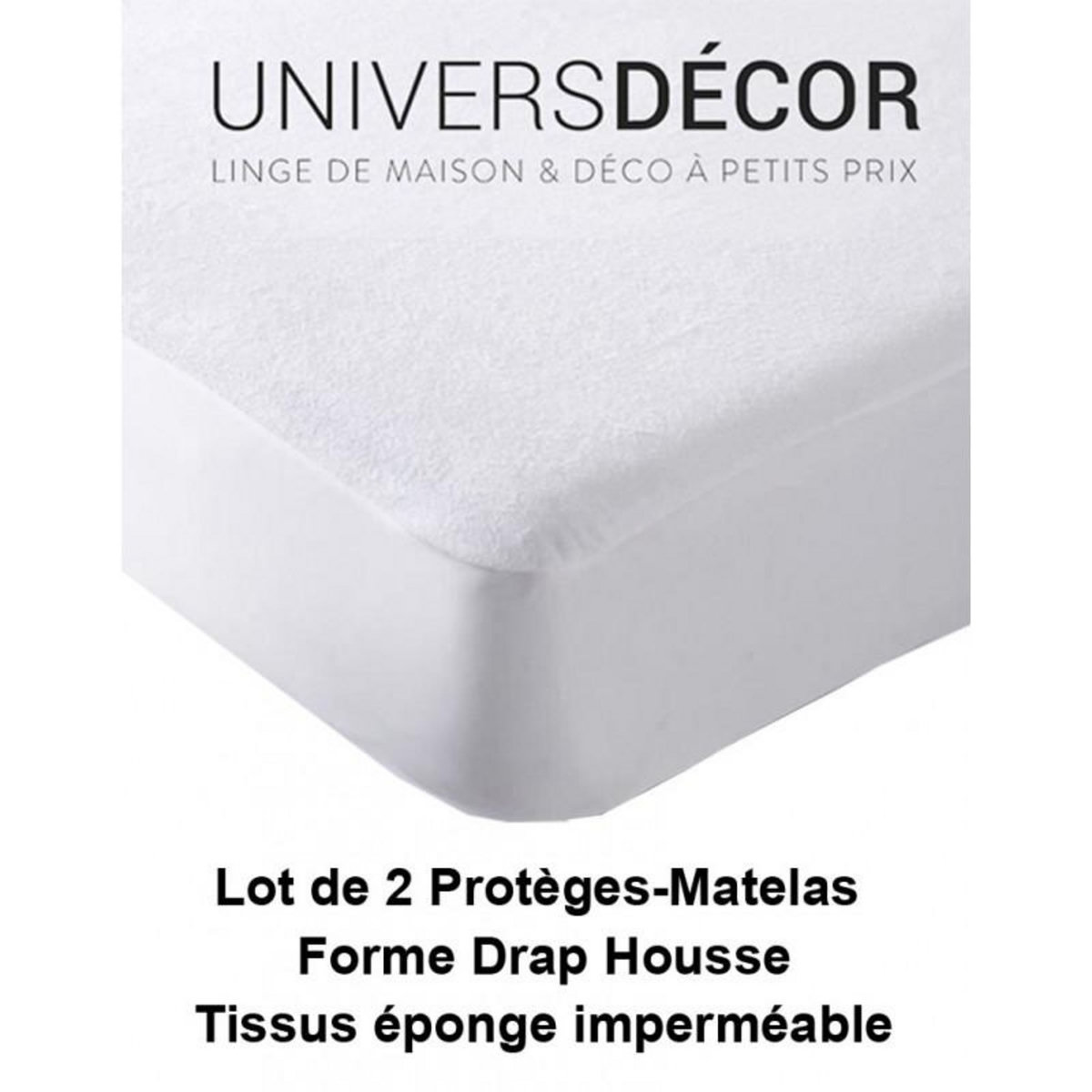 COTON PUR Lot de 2 Protèges matelas imperméable, absorbant et anti-acariens 90 x 190 cm