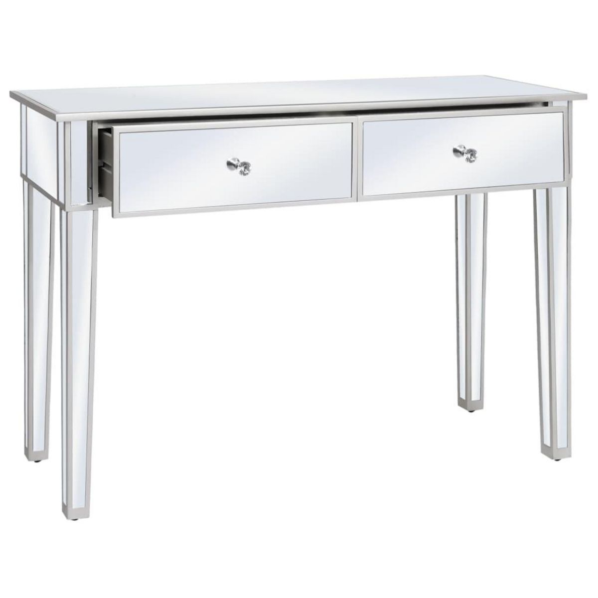 VIDAXL Table console miroir MDF et verre 106,5 x 38 x 76,5 cm