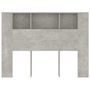Voir la diapositive 3 : VIDAXL Armoire de tete de lit Gris beton 140x18,5x104,5 cm