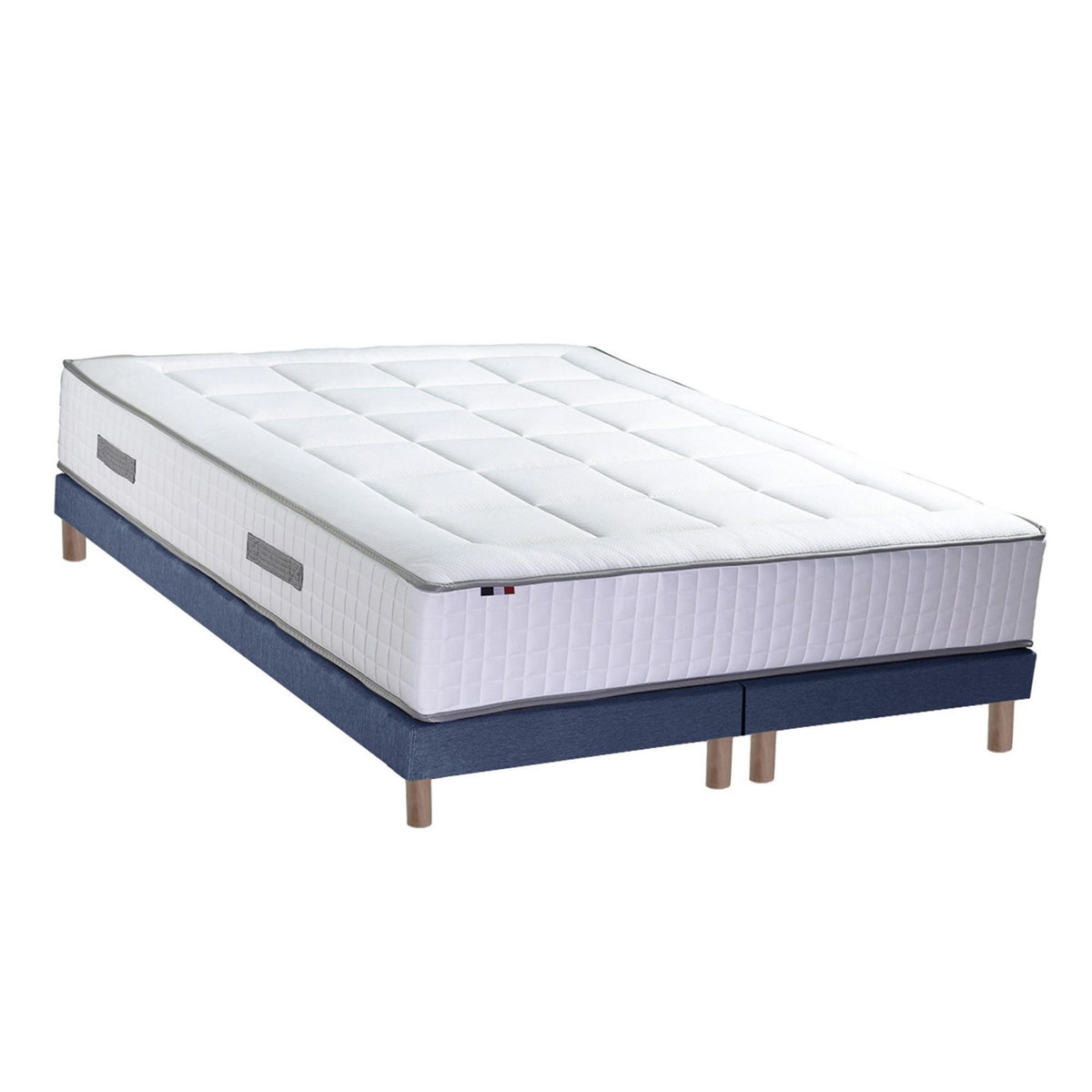 IDLITERIE Ensemble matelas ressorts 7 zones BELLAGIO 2, mémoire de forme et sommier