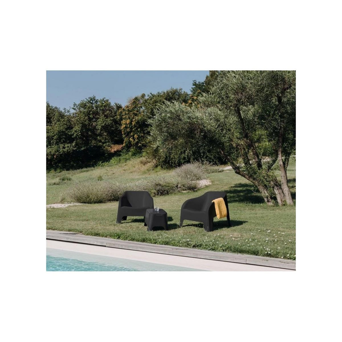 Toomax Table basse de jardin 59x 39x 36cm Anthracite Avec couvercle Extérieur / Intérieur TOOMAX