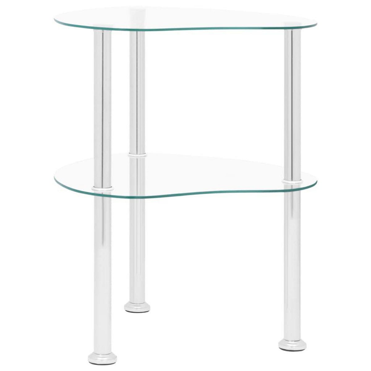 VIDAXL Table d'appoint 2 niveaux Transparent 38x38x50 cm Verre trempe