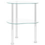 Voir la diapositive 4 : VIDAXL Table d'appoint 2 niveaux Transparent 38x38x50 cm Verre trempe