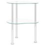 Voir la diapositive 4 : VIDAXL Table d'appoint 2 niveaux Transparent 38x38x50 cm Verre trempe