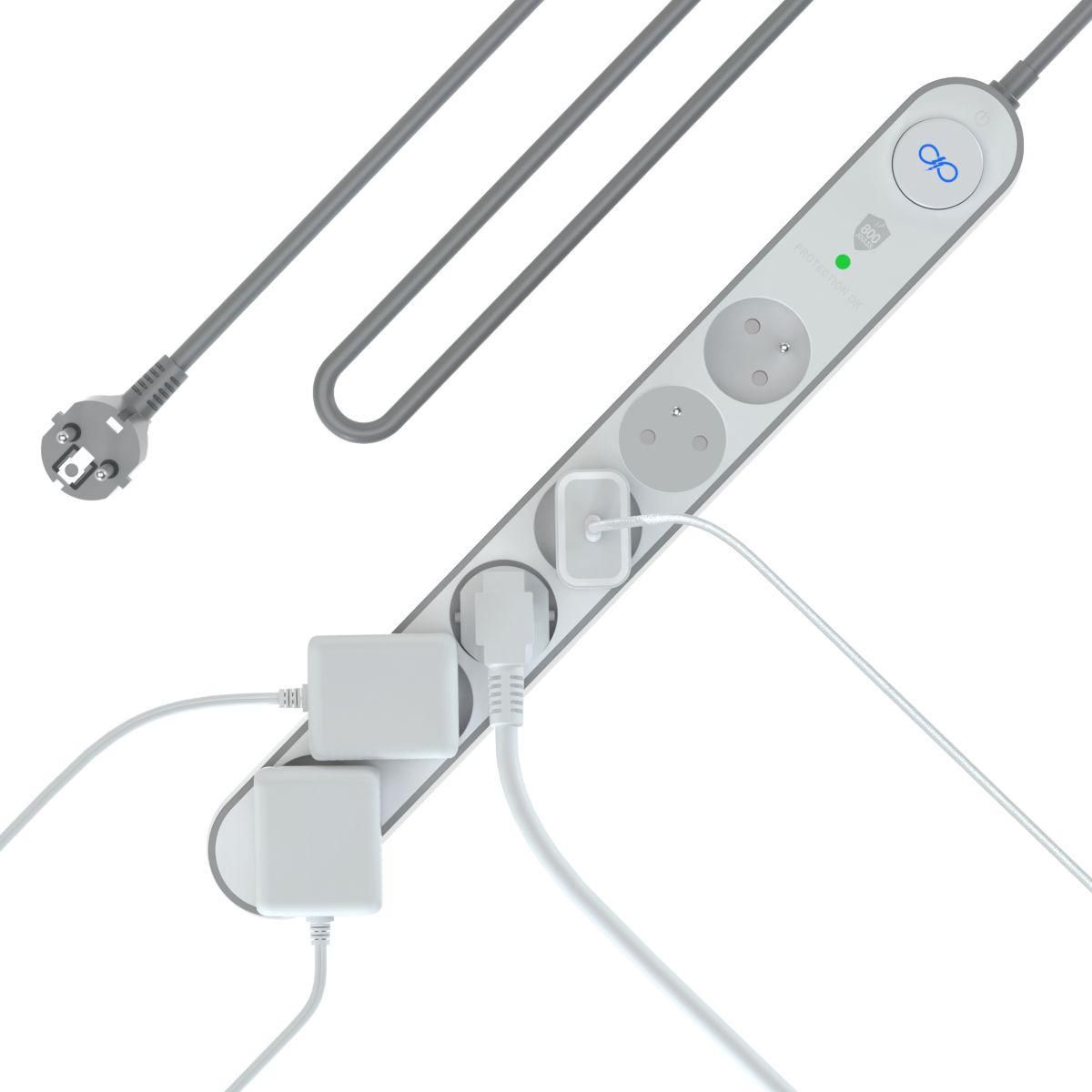 FORCE POWER Parafoudre Lite 5 prises + USB A+C 800J 1.5m EU