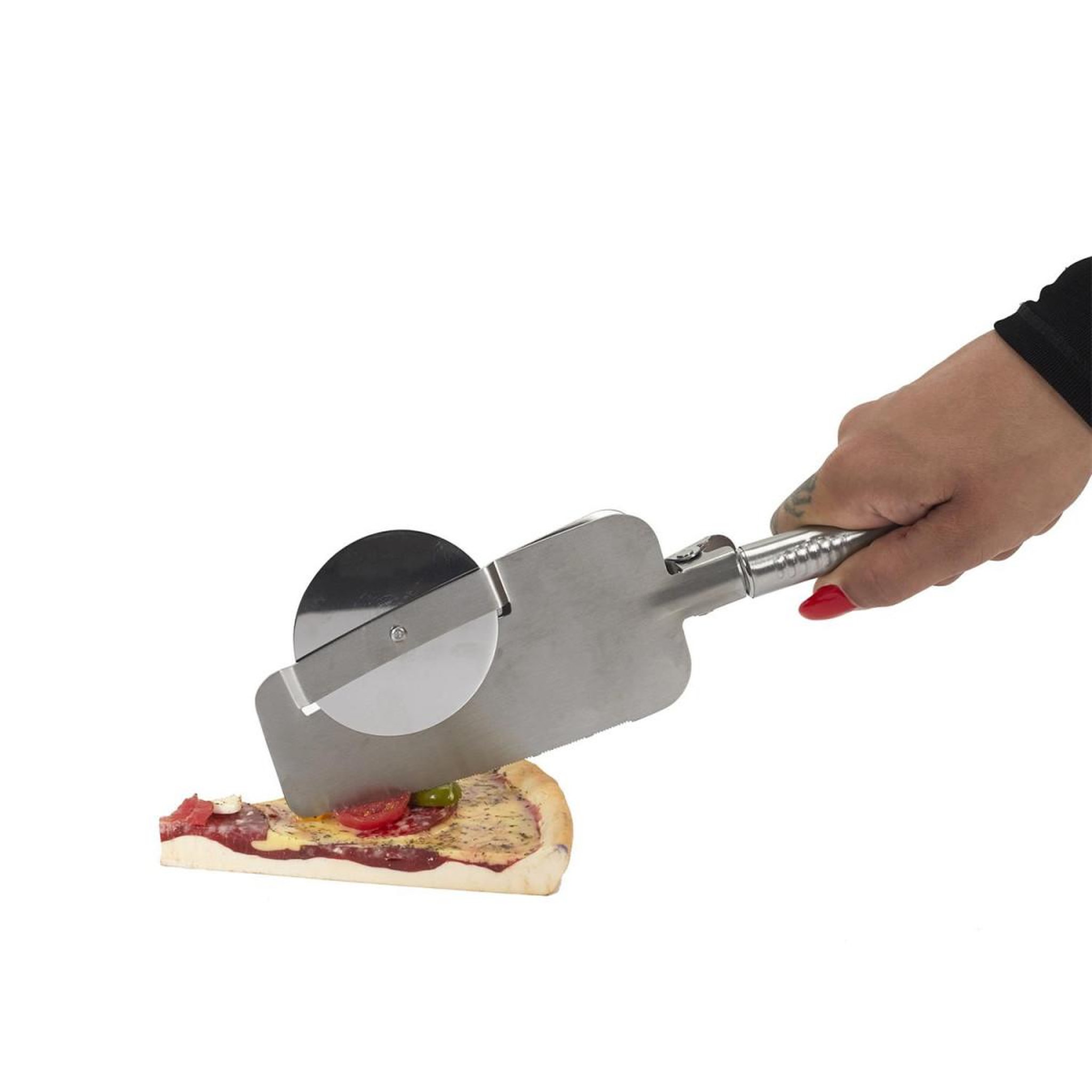 Voir la diapositive 4 : COOK CONCEPT Coupe Pizza en Métal  4 en 1  28cm Argent