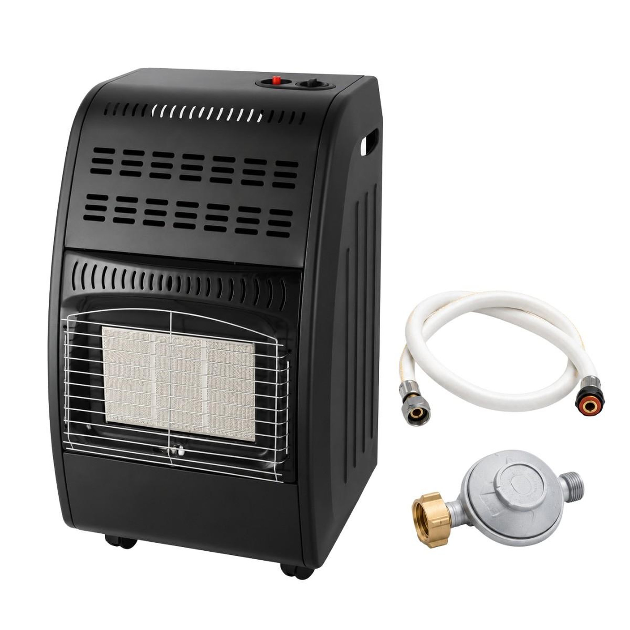 INTEC Poêle à gaz 4200W Nova Confort + Tuyau & Détendeur Butane Chauffage d'apppoint mobile Noir Chauffe Rapide Sécurité ODS INTEC