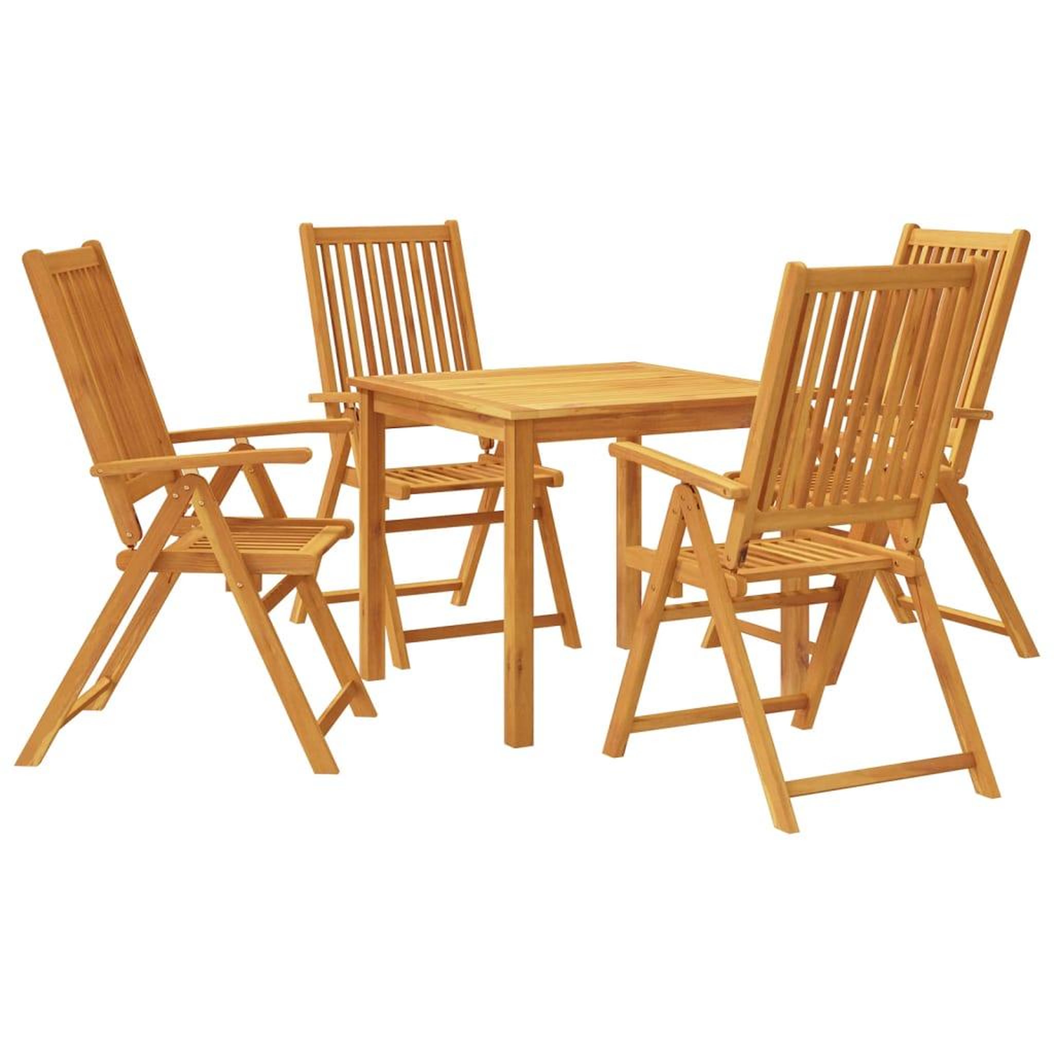 Voir la diapositive 2 : VIDAXL Ensemble a manger de jardin 5 pcs Bois d'acacia solide