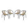Voir la diapositive 1 : SWEEEK Fauteuils de jardin structure métallique anthracite et résine couleur naturelle. traitement antirouille. lot de 4 TONALA