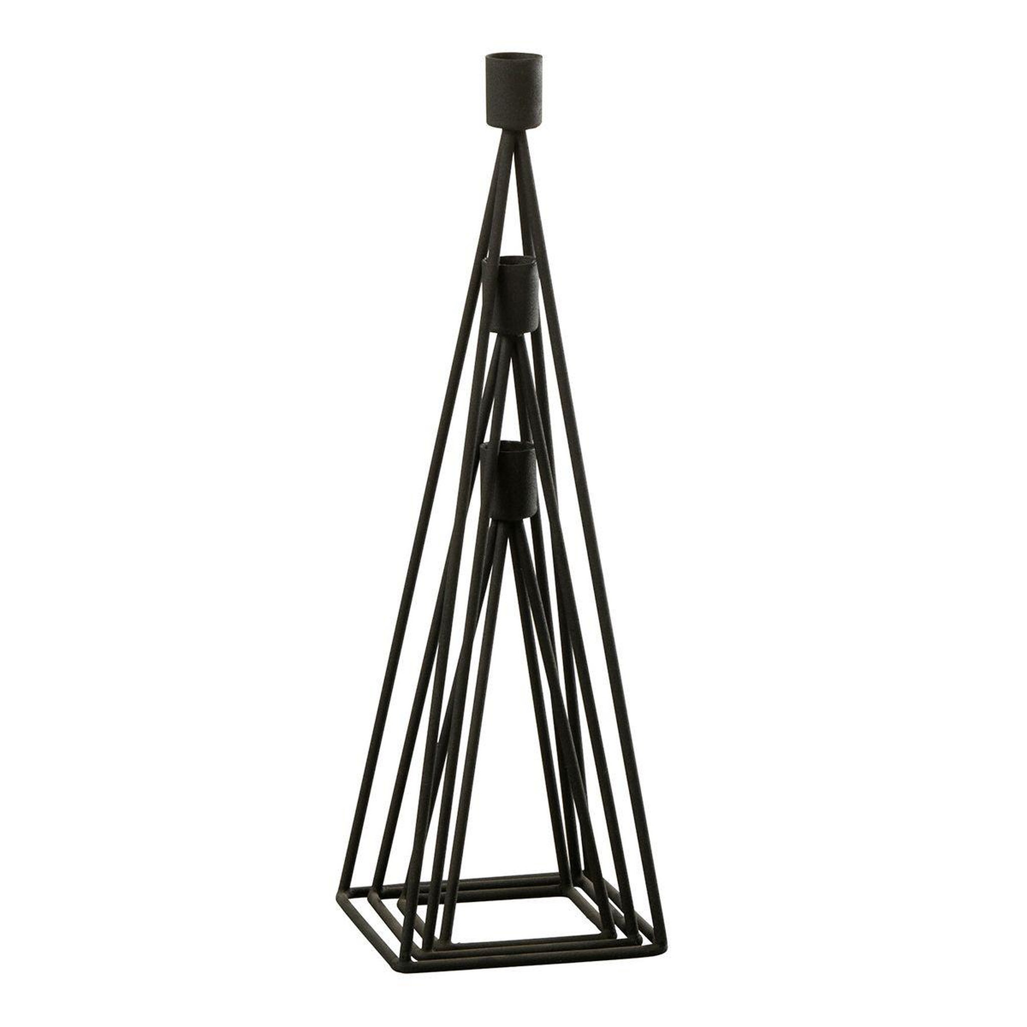 Voir la diapositive 4 : J-LINE Lot de 3 chandeliers design  désiré  38cm noir