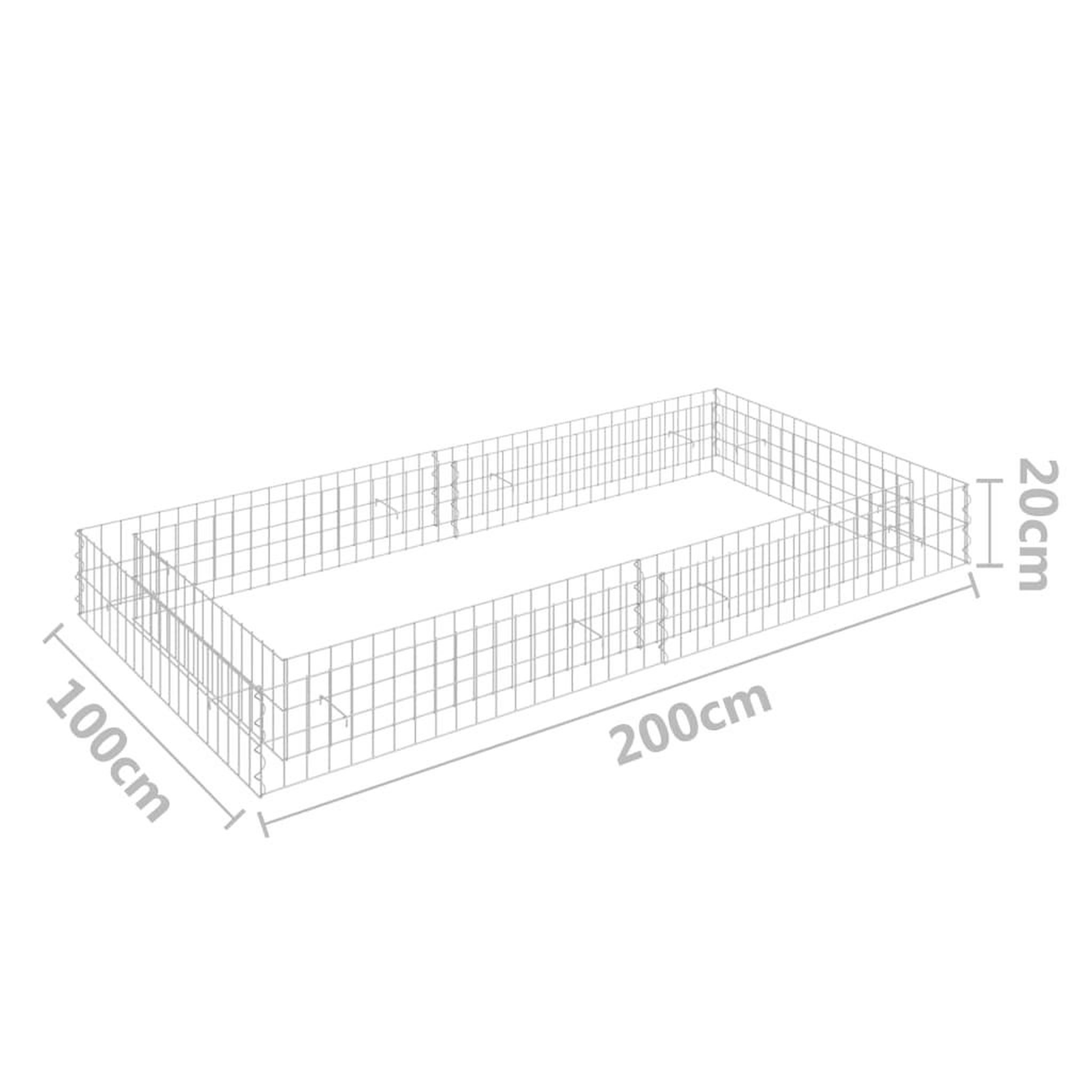 Voir la diapositive 6 : VIDAXL Lit sureleve a gabion Acier galvanise 200x100x20 cm