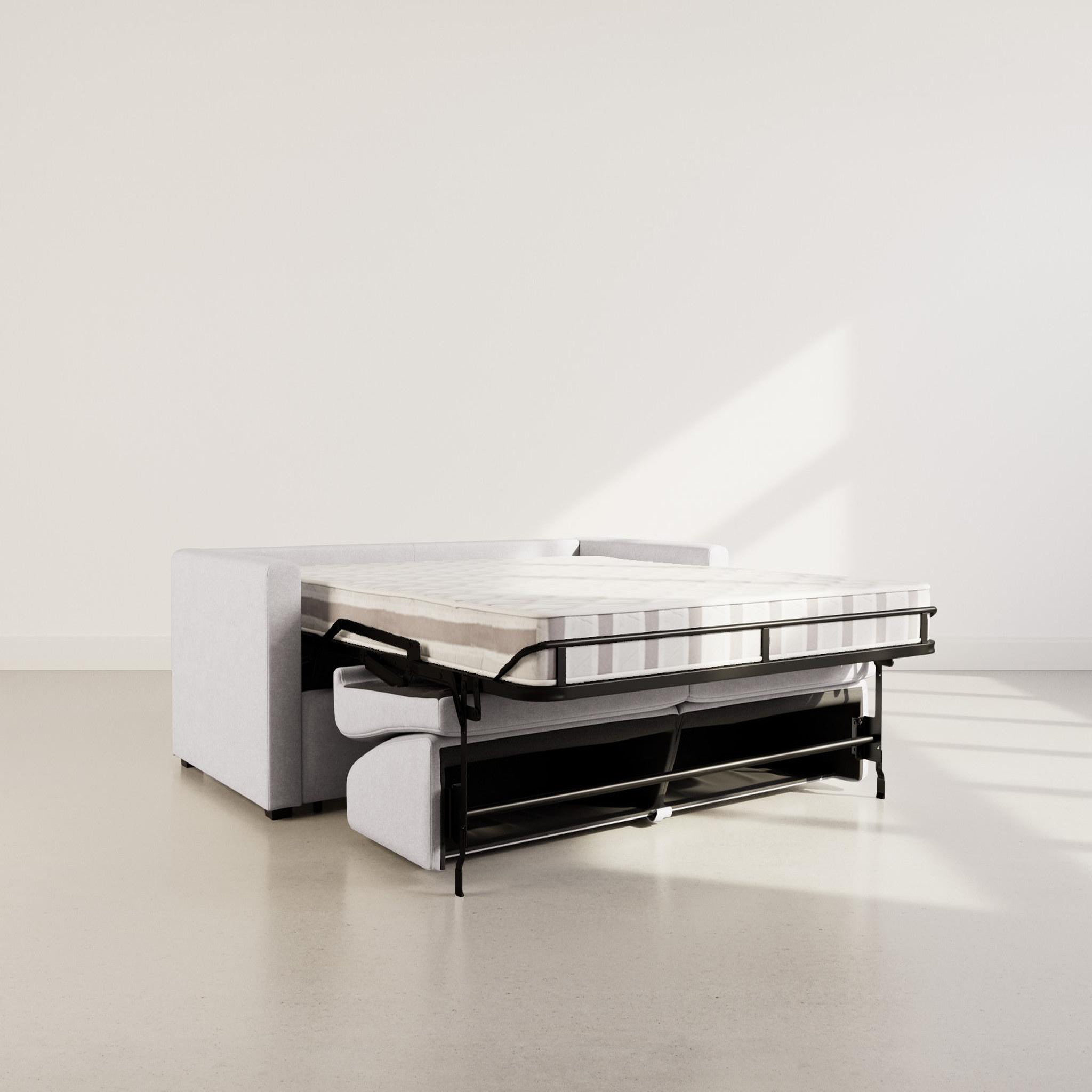 Voir la diapositive 2 : BEST MOBILIER Julia - canapé lit 3 places convertible express couchage quotidien 140 cm matelas 14 cm en tissu