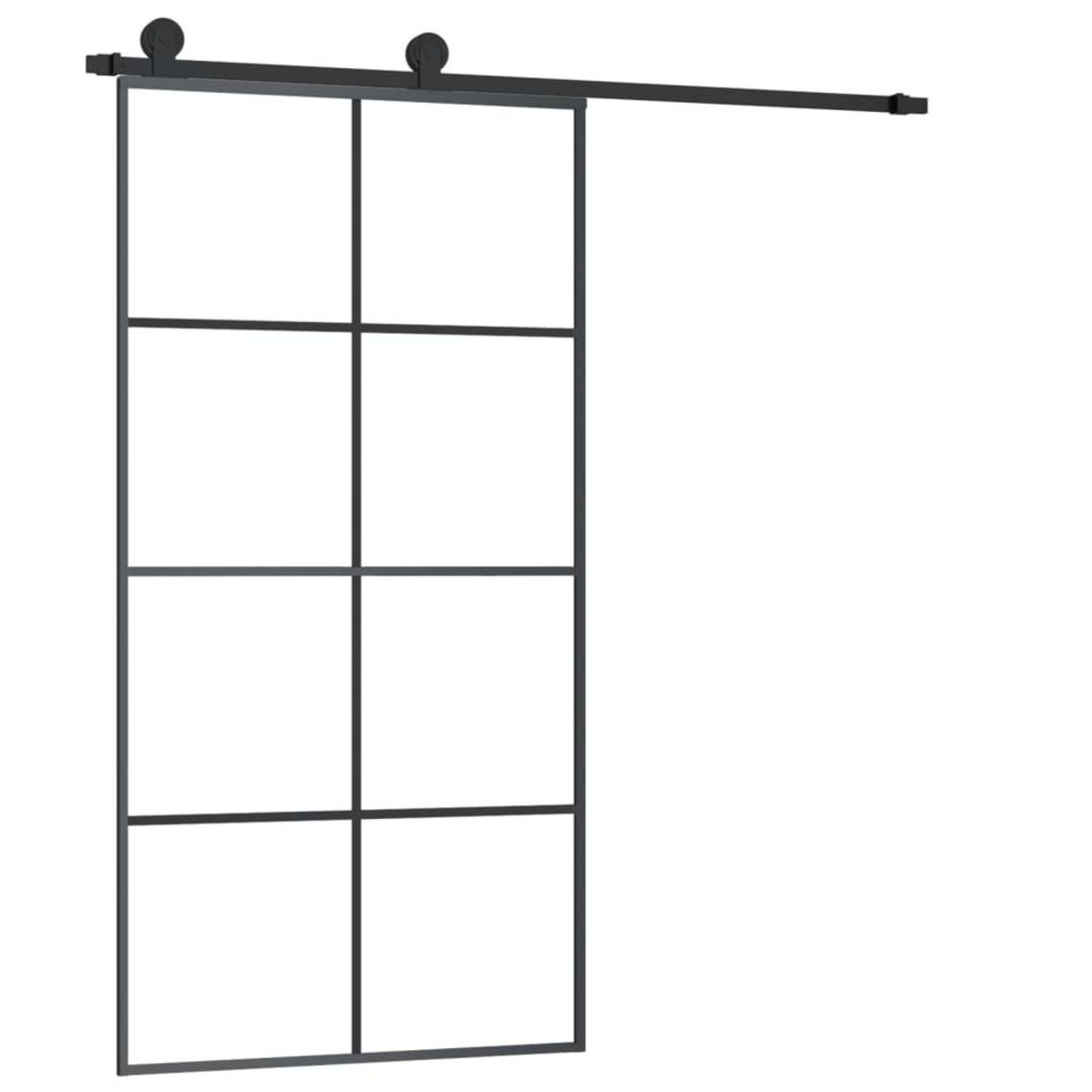 VIDAXL Porte coulissante et kit de quincaillerie 102,5x205cm Verre ESG