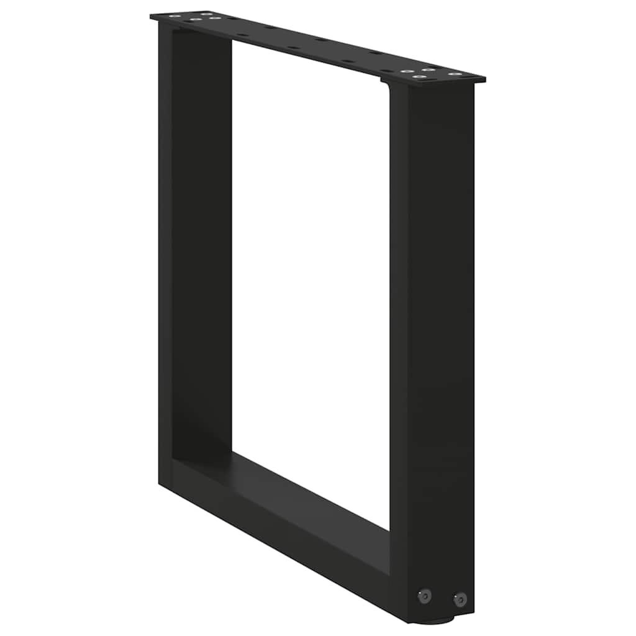 Voir la diapositive 4 : VIDAXL Pieds de table basse forme de U 2 pcs noir 50x(42-43) cm acier