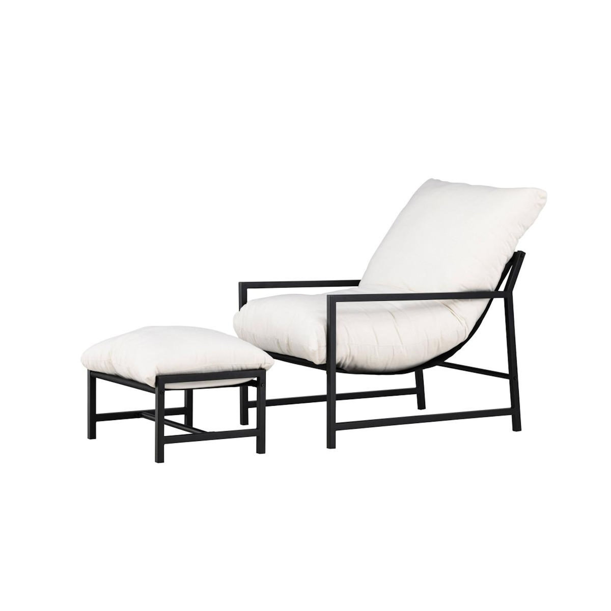 Paris Prix Fauteuil de Jardin & Repose-Pieds  Corso  86cm Noir