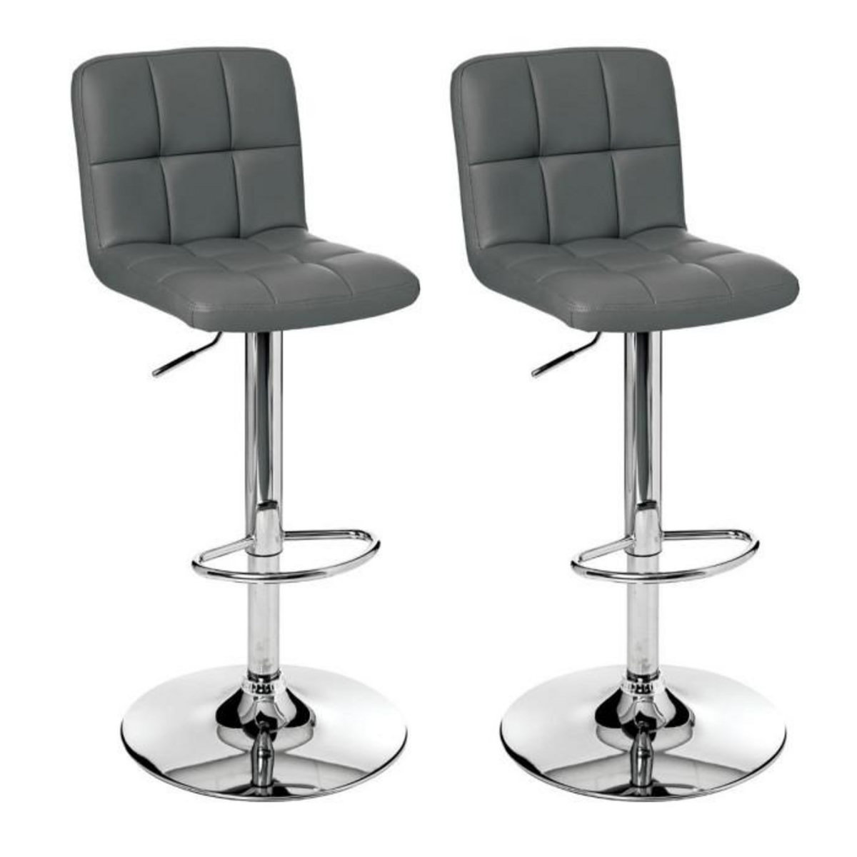 ATMOSPHERA Lot de 2 Tabourets de Bar  Delek  89cm Gris