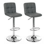 Voir la diapositive 1 : ATMOSPHERA Lot de 2 Tabourets de Bar  Delek  89cm Gris
