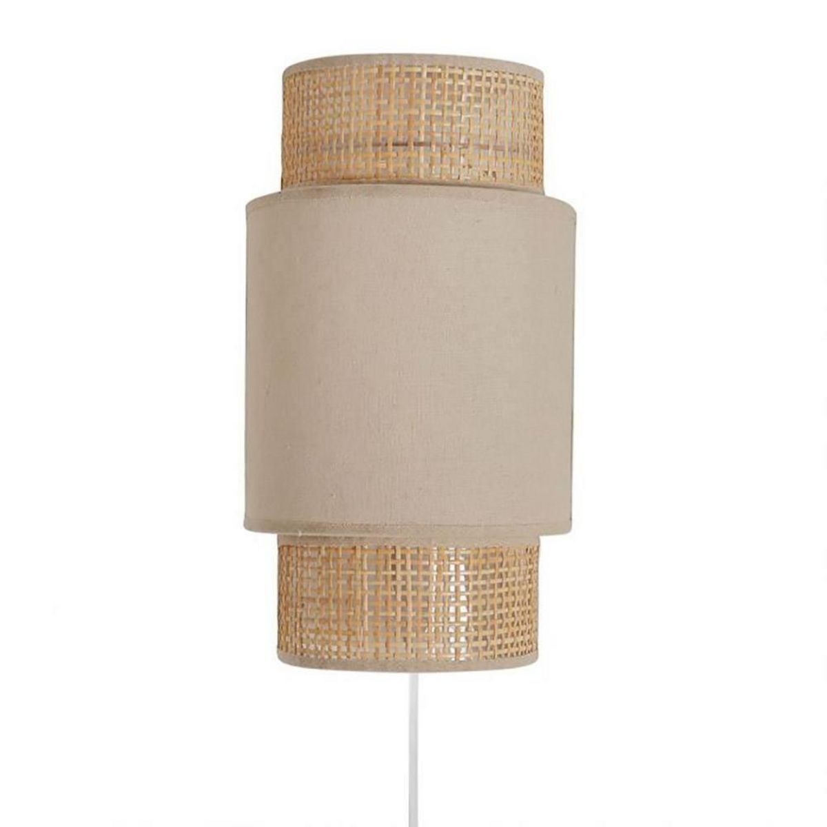 OSTARIA Applique incurvée rotin tissu beige