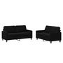 Voir la diapositive 2 : VIDAXL Ensemble de canapes 2 pcs avec coussins Noir Velours