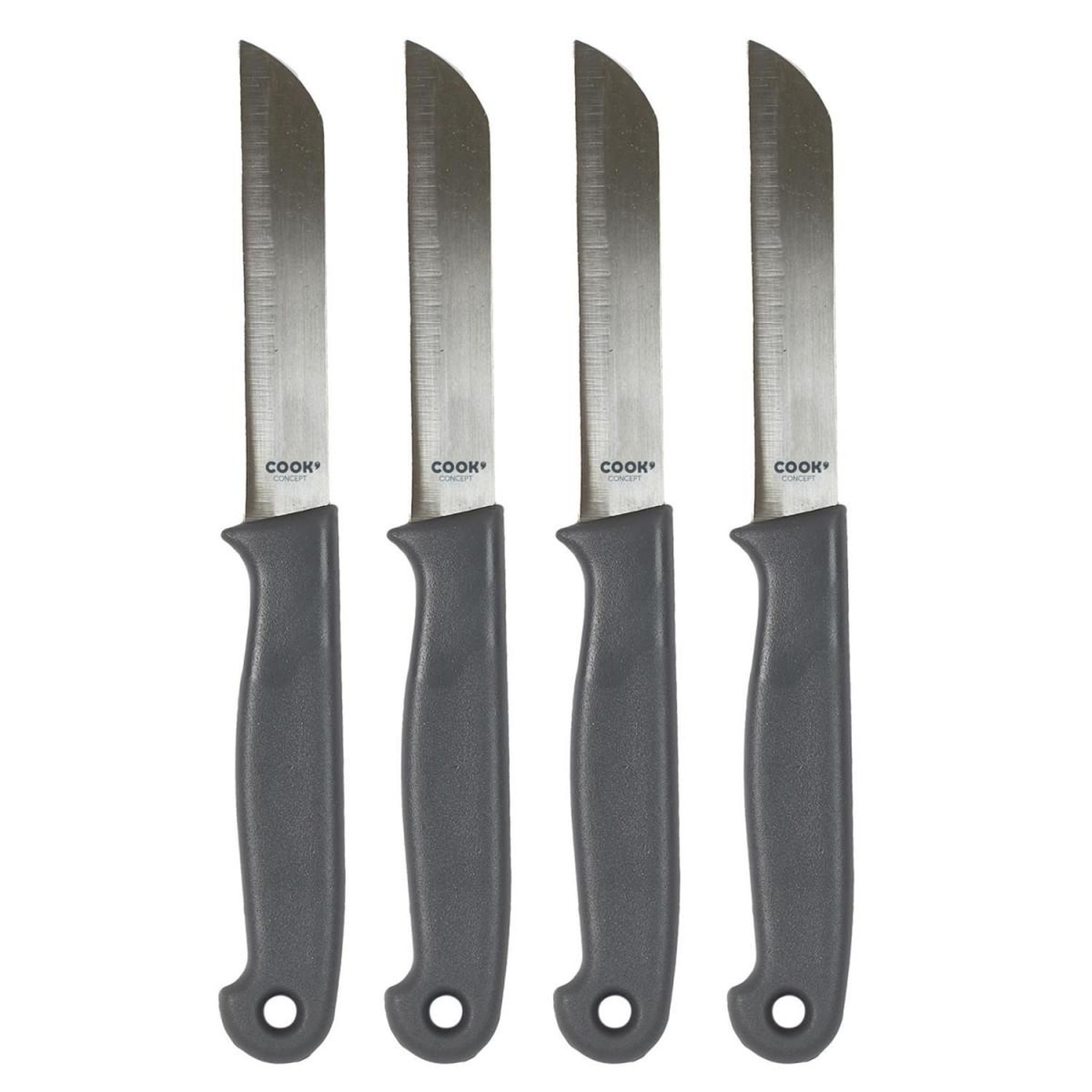 COOK CONCEPT Lot de 4 Couteaux Inox  Easy Cut  17cm Gris