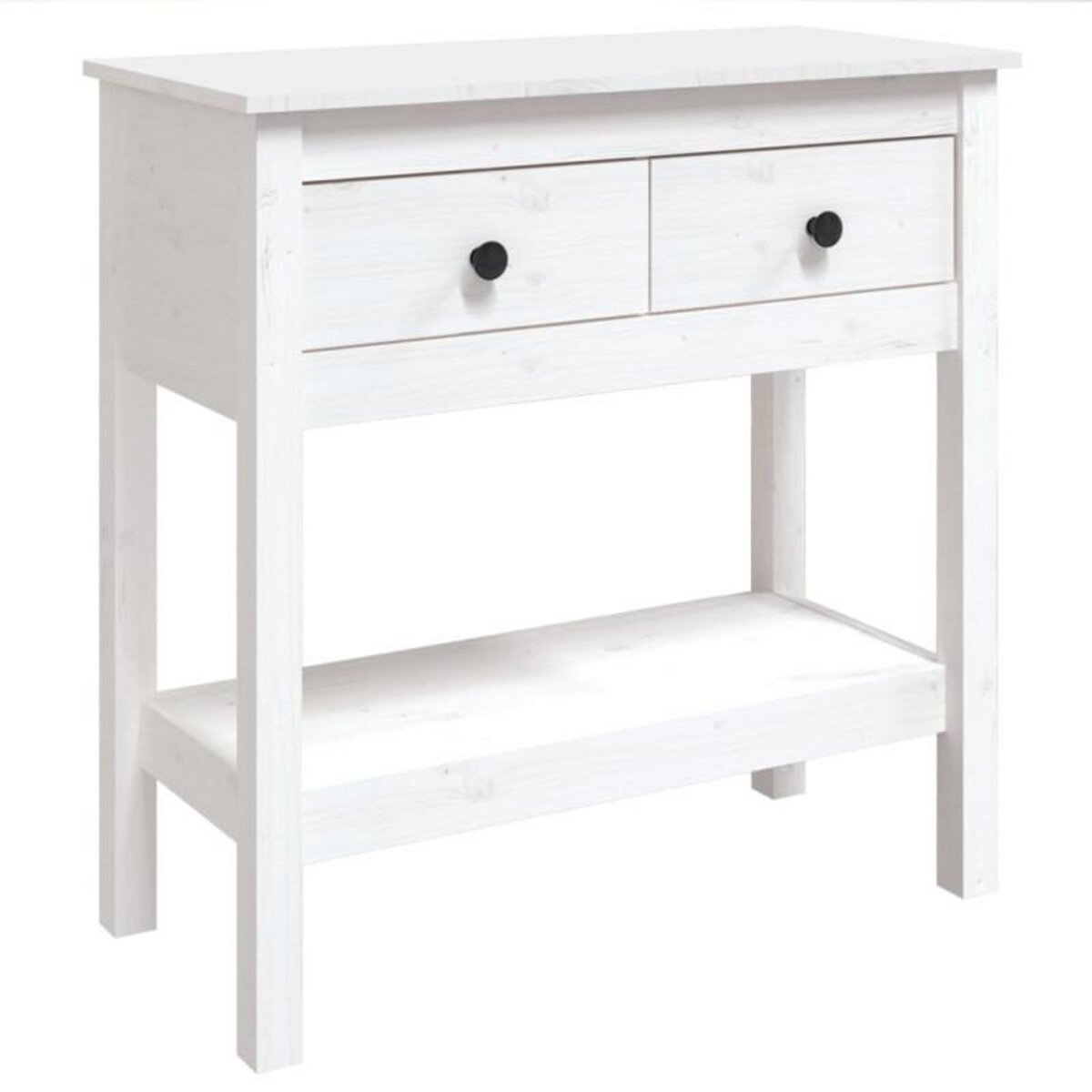 VIDAXL Table console Blanc 75x35x75 cm Bois massif de pin