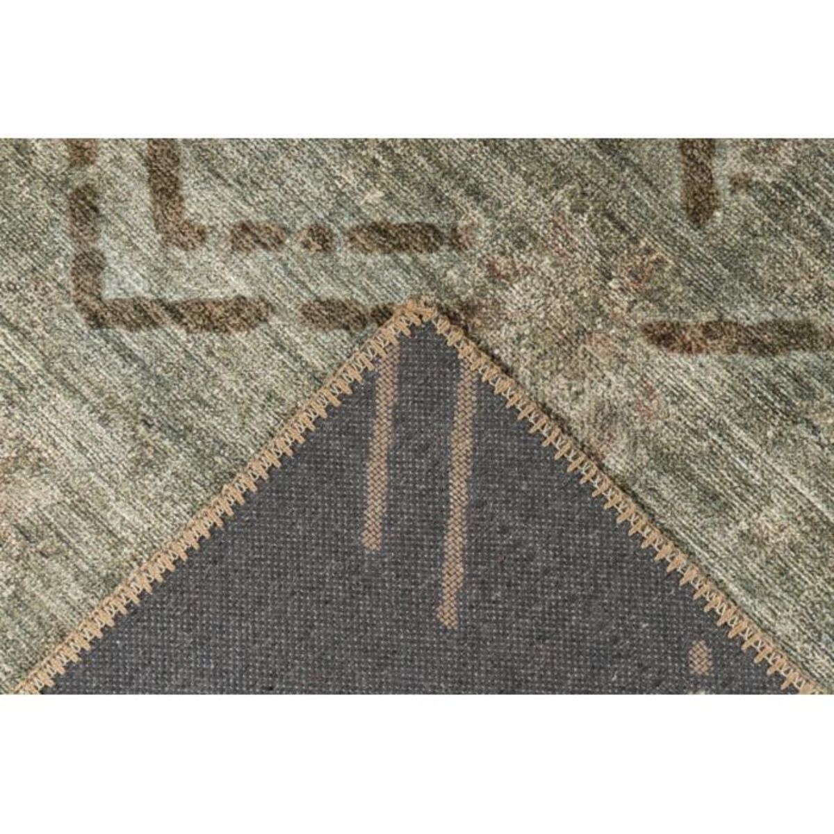 Paris Prix Tapis Tissé à Poils Courts  Antique  Kaki