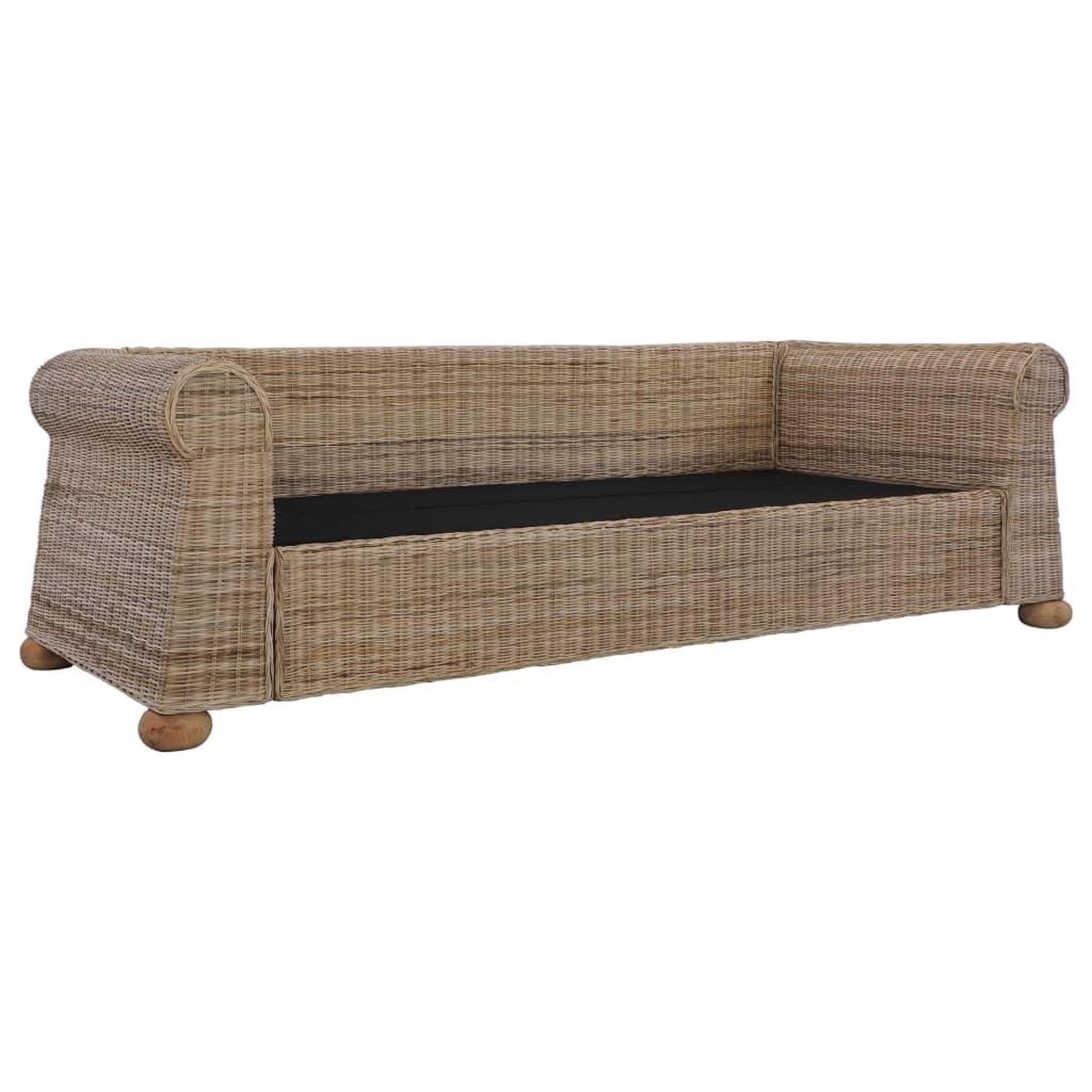 Voir la diapositive 2 : VIDAXL Canape a 3 places avec coussins Rotin naturel