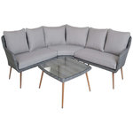 Habitat et Jardin Salon de jardin résine tressée  Milazzo  - Florida - Gris