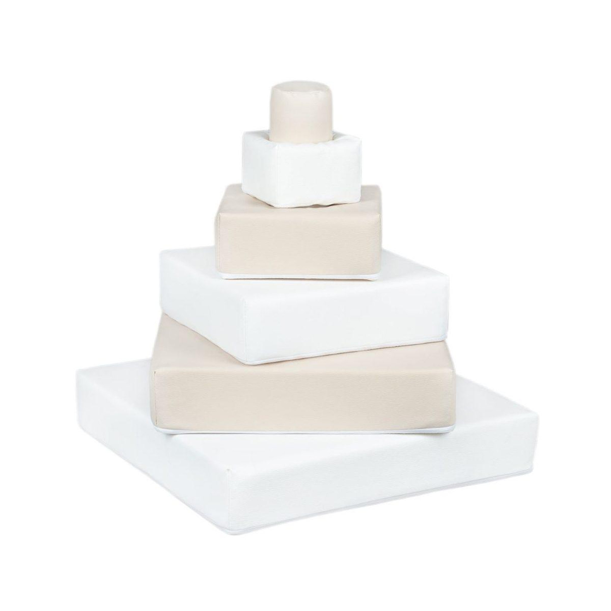 VELINDA Pyramide- lot de 6 gros blocs blanc cappuccino