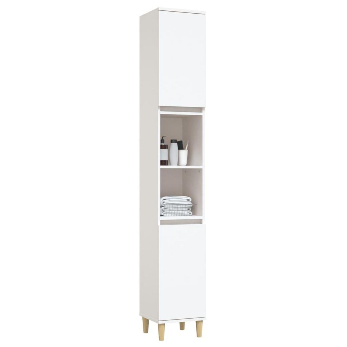 VIDAXL Armoire de salle de bain blanc 30x30x190 cm bois d'ingenierie