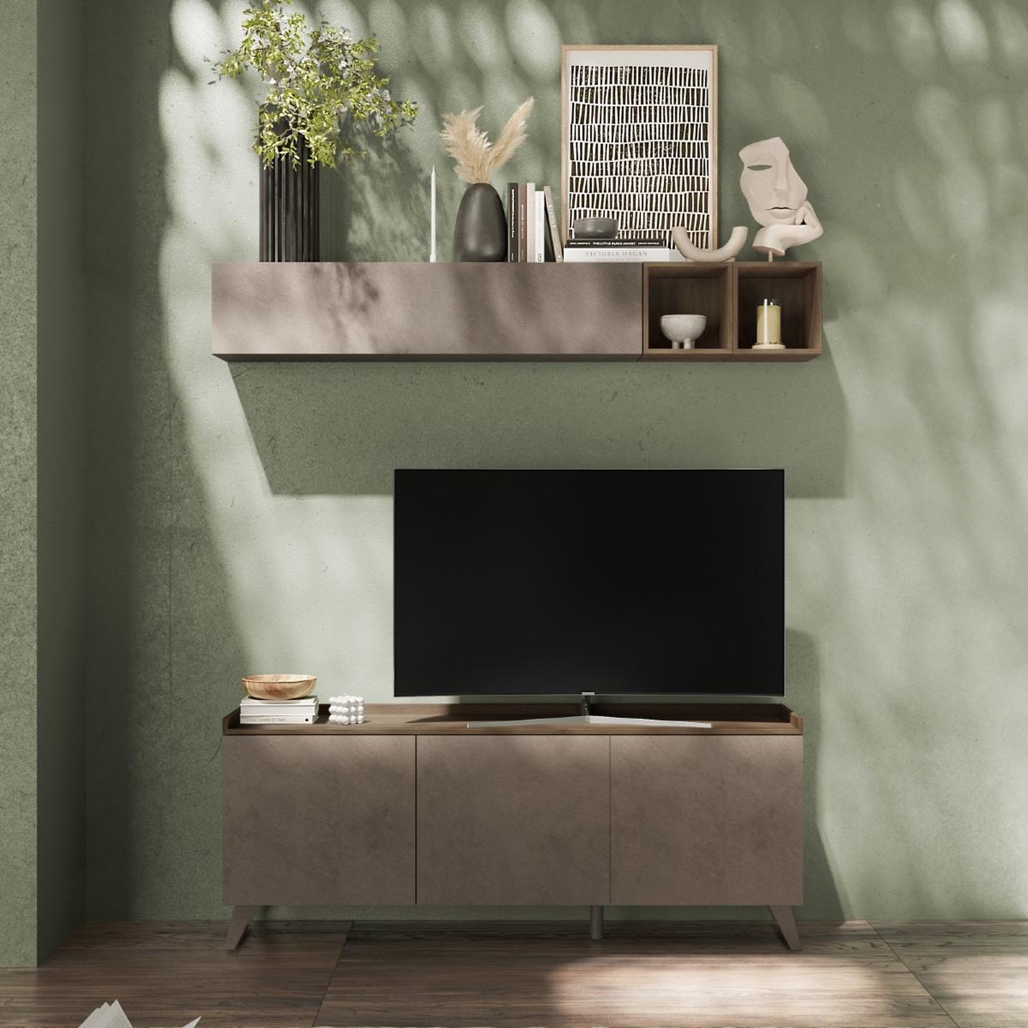 Voir la diapositive 2 : JLC KREATION Meuble tv contemporain 180cm 3 portes radost
