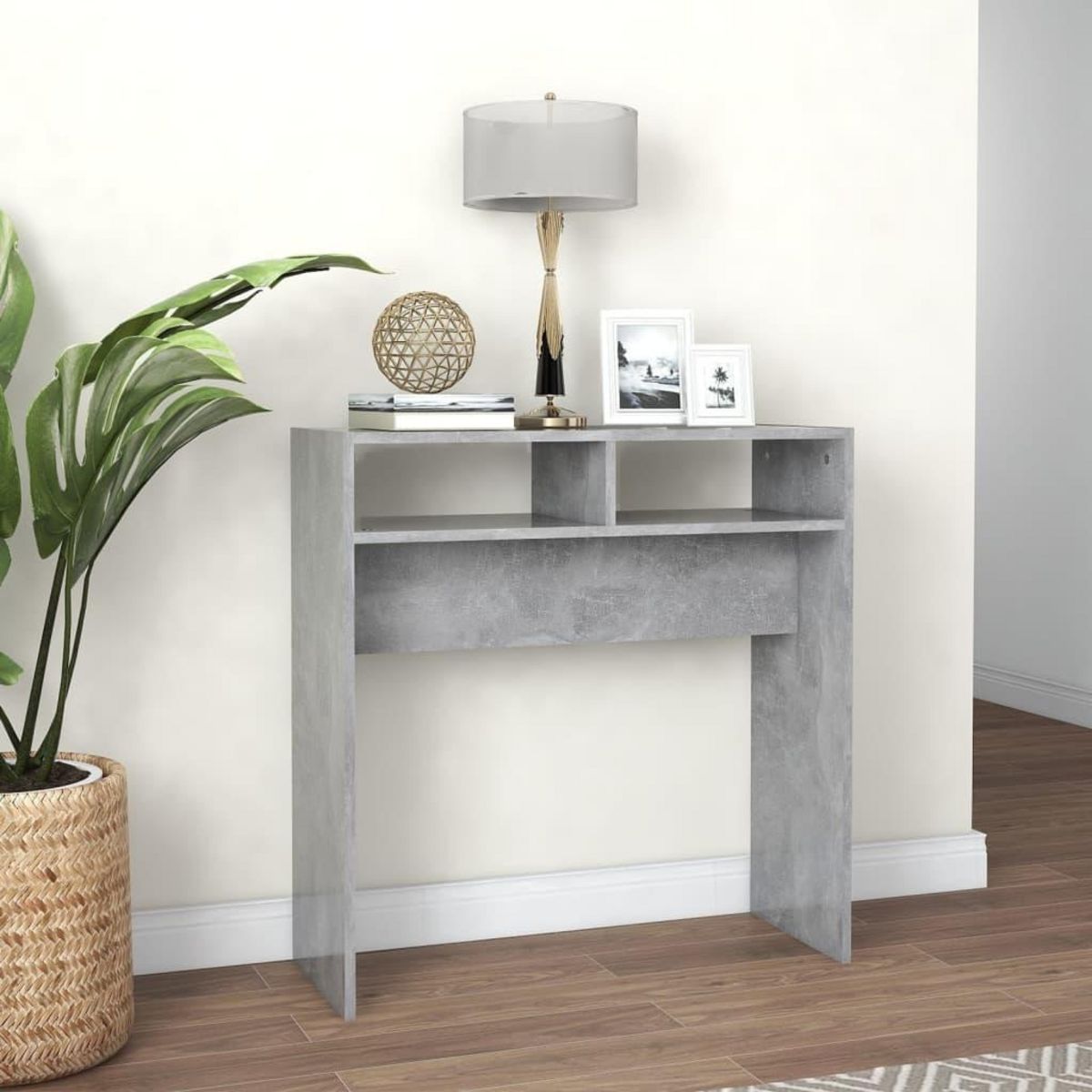 VIDAXL Table console gris beton 78x30x80 cm bois d'ingenierie