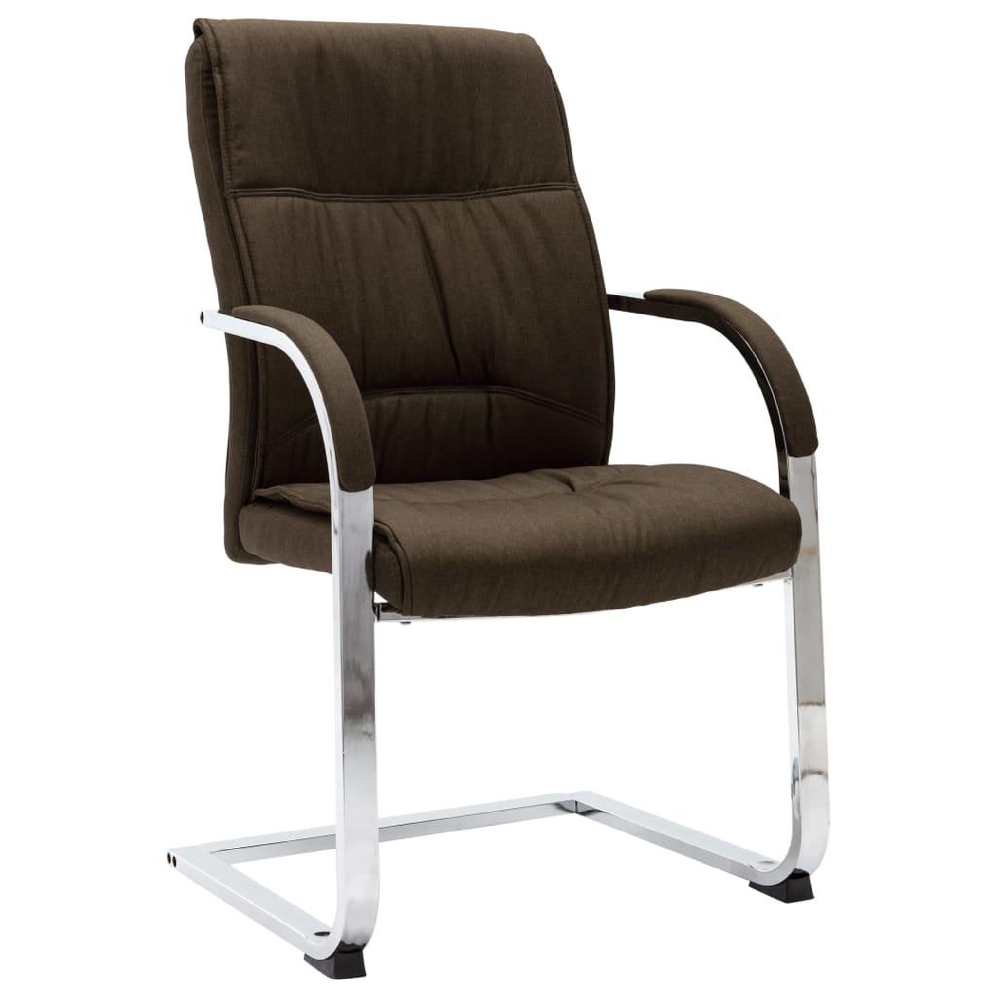 VIDAXL Chaise de bureau cantilever Marron Tissu