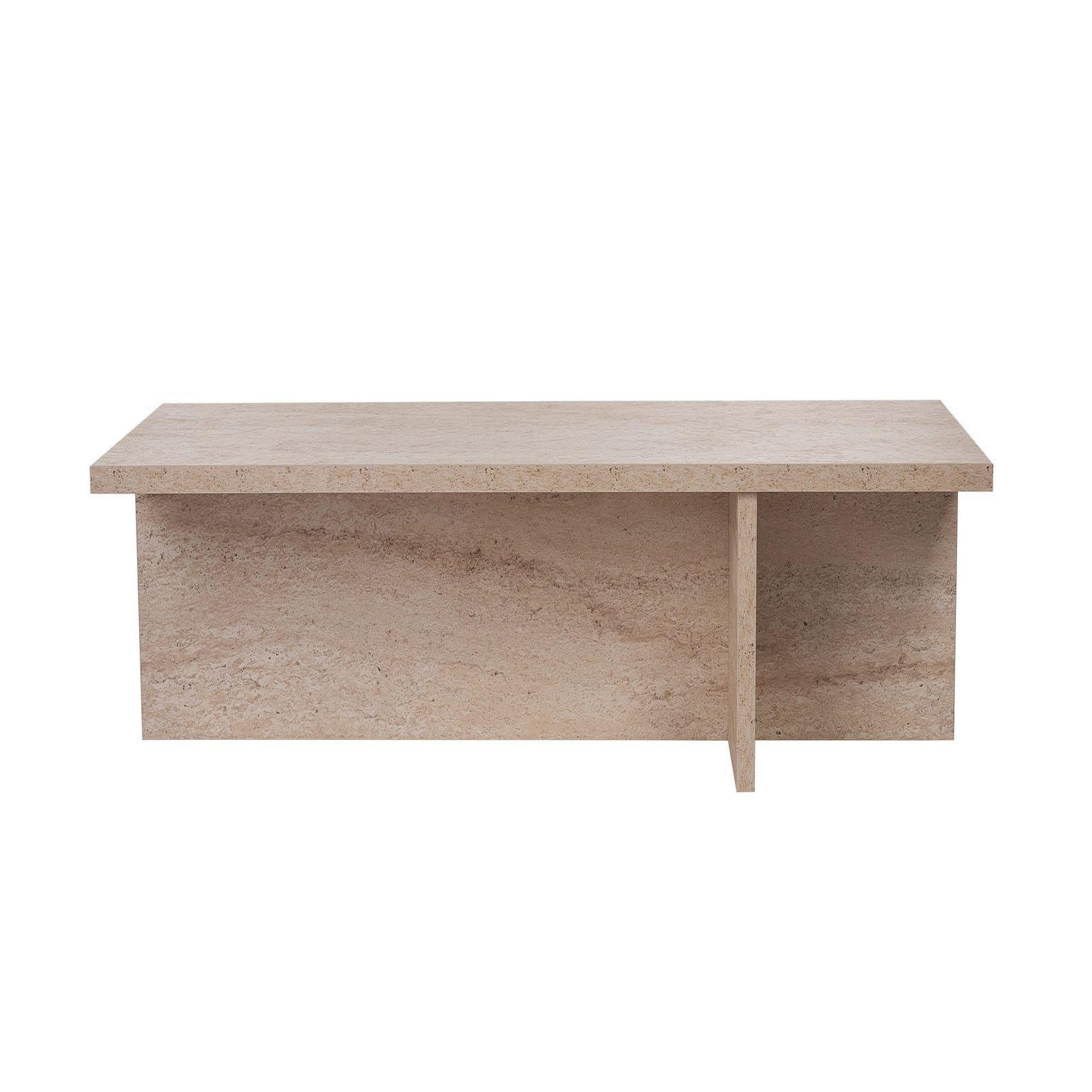 Habitat et Jardin Table basse en bois  harbor  - 120 x 45 x 30 cm - travertin