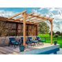 Voir la diapositive 1 : JARDIDECO Pergola adossée en lamellé-collée Le Mans 400 x 400 cm - Mardeland
