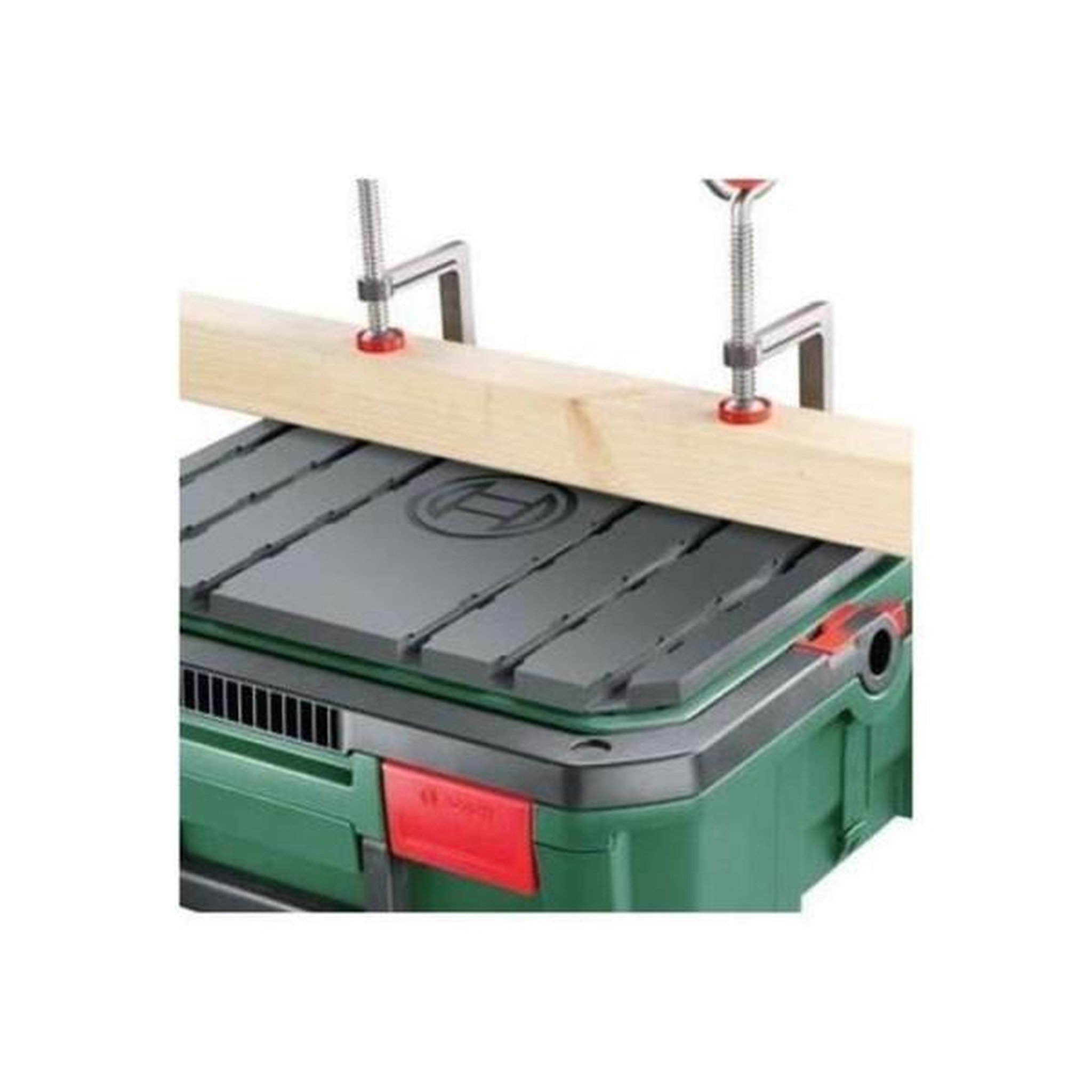 Voir la diapositive 2 : BOSCH Etabli de sciage BOSCH - Boite de rangement SystemBox vide special sciage
