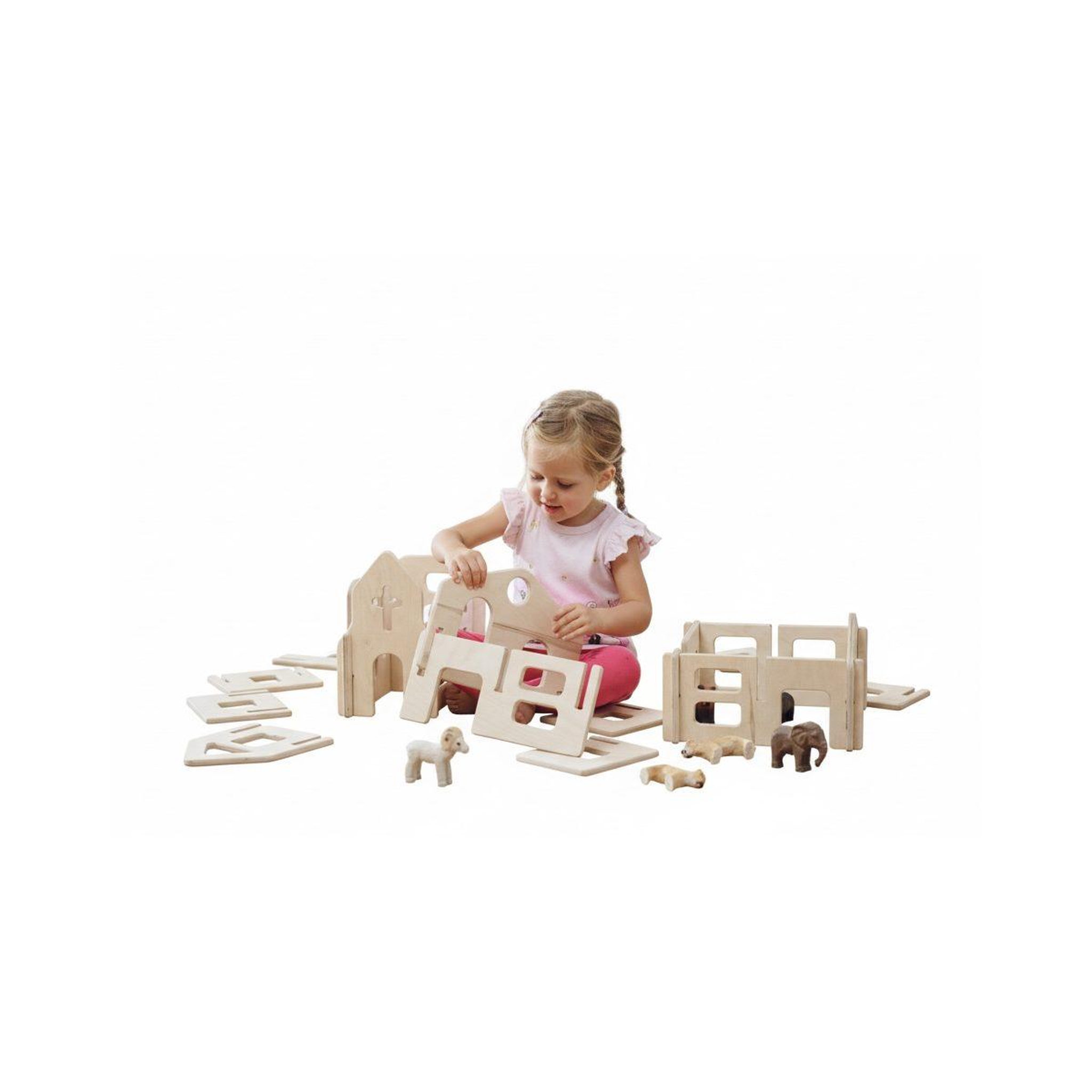 BAAVI Jeu de construction en bois Wooden City